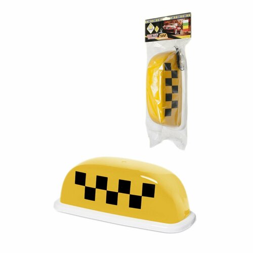 Знак "таксишашечкиspecial" с подсв, 4 магн, 25х10х12 см, желтый, 12В