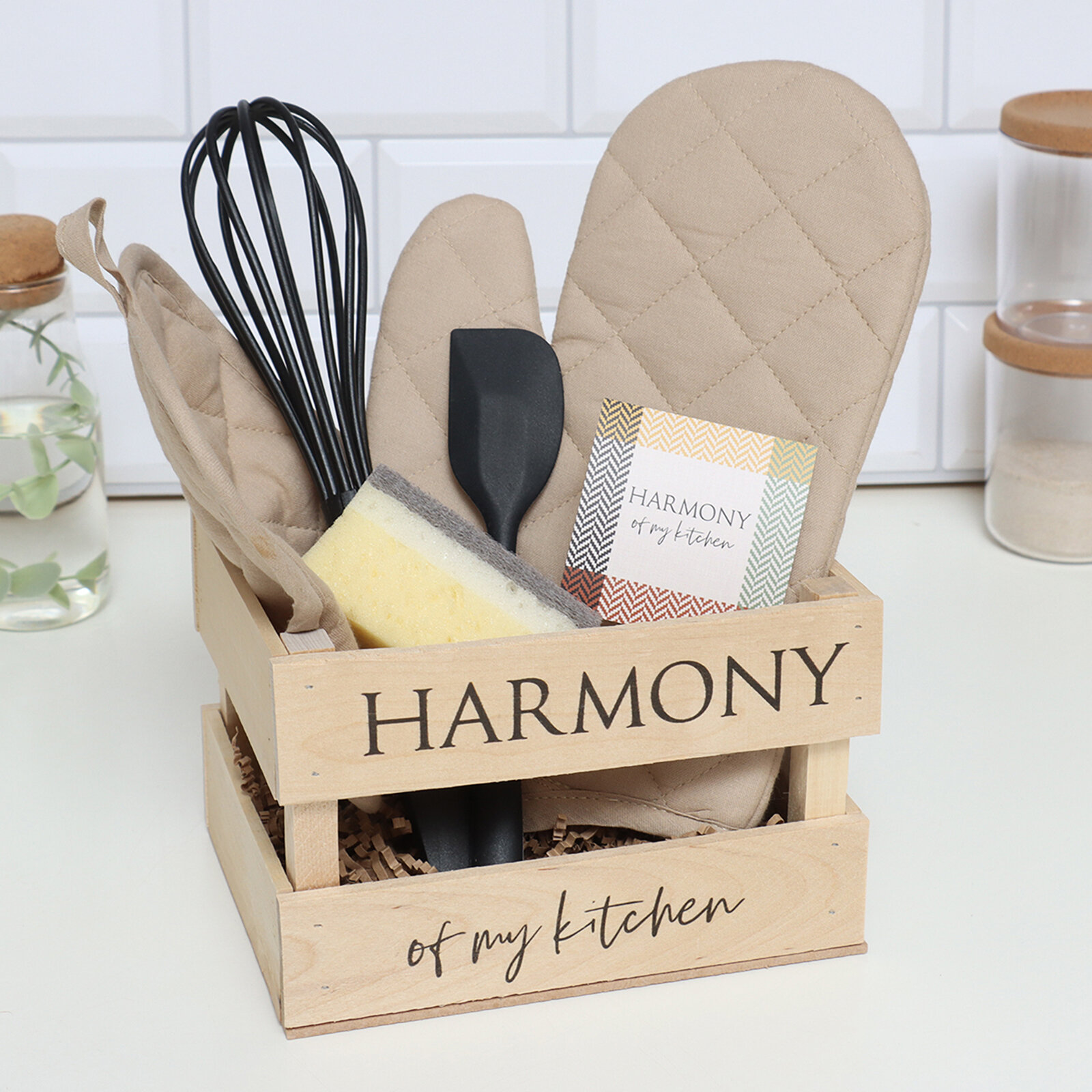 Набор подарочный кухонный Harmony: варежка-прихватка прихватка лопатка венчик губка