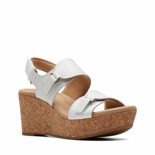 фото Босоножки clarks, размер 41, white leather