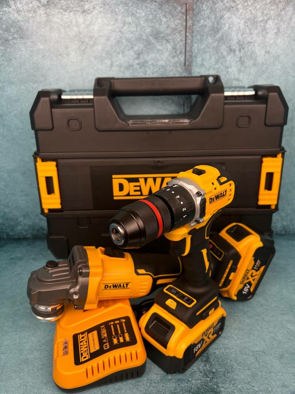 фото Набор аккумуляторного инструмента 2в1 (Шуруповерт и УШМ болгарка) 18V