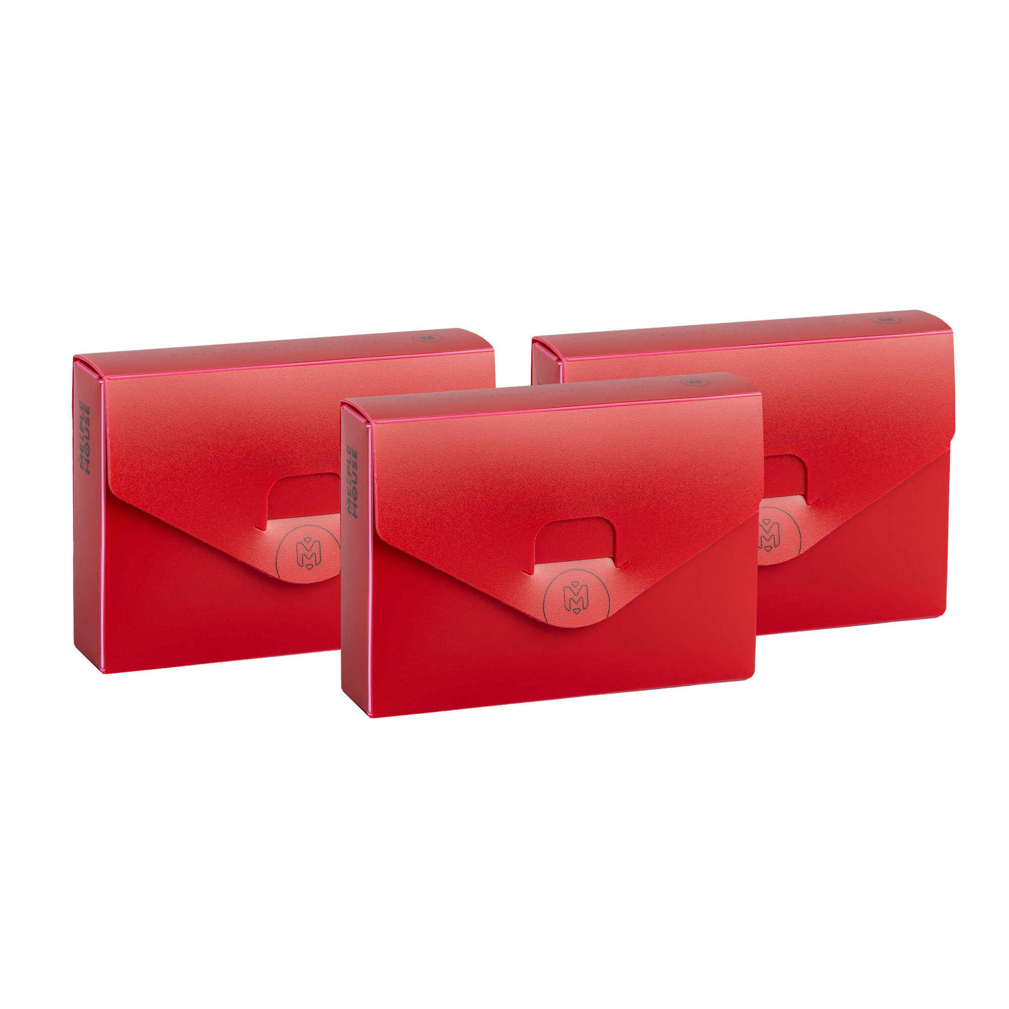Набор коробочек Meeple House UCF Standard 20 мм GEN2 3 шт. красный, для карт MTG, Pokemon