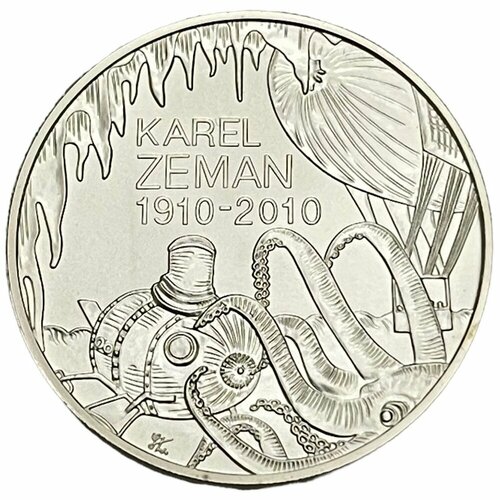 Чехия 200 крон 2010 г. (100 лет со дня рождения Карела Земана) с сертификатом