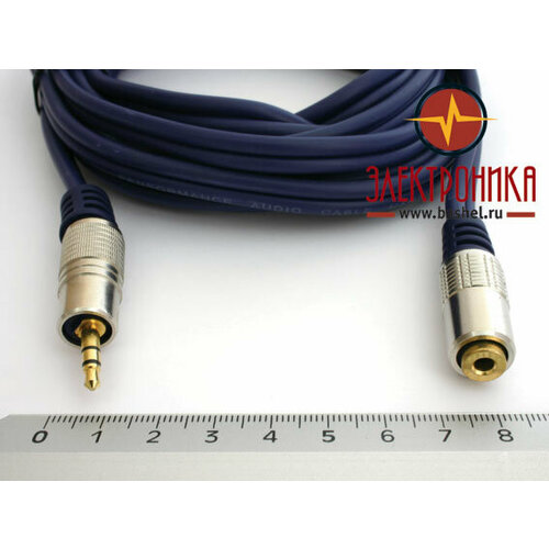 Шнур «Джек 3,5 мм»-«Гнездо 3,5 мм» (штекер позол. мет.) 3,0 м, DAYTON электротовар