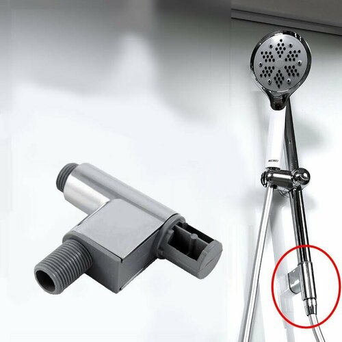 Рейлинг-выпуск воды для стойки штанги ручной душевой лейки штуцер-уголок рейлинга для подключения шланга ручной душевой лейи резьба 12 20 мм пластиковый хромированный глянцевый 500₽