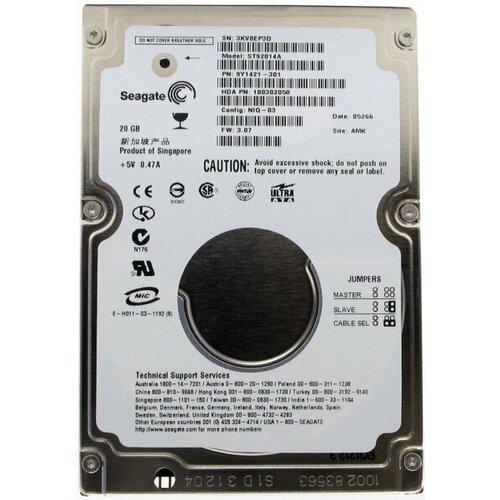 Жесткий Диск Seagate ST92014A 20Gb 4200 IDE 25 HDD 6380₽