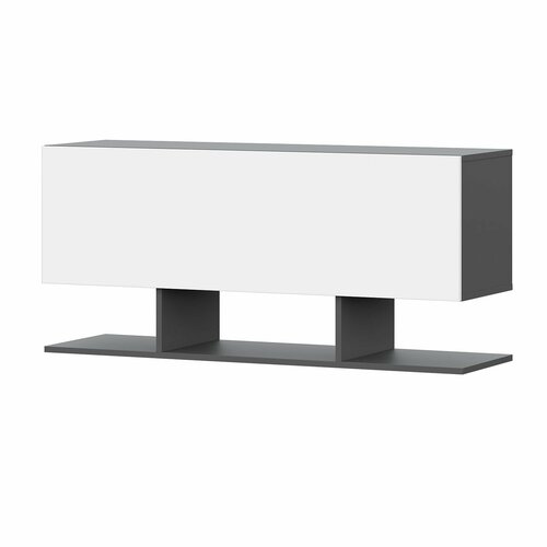 Полка навесная Айвори с откидной дверцей от Астрид Мебель размер 120х36х55см цвет ГрафитБелый 5480₽