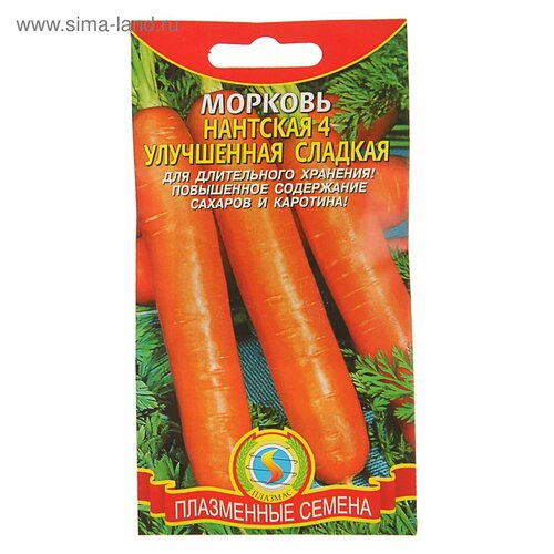 Семена Морковь Нантская 4, улучшенная сладкая, 1,5 г (3шт.) семена морковь сладкая зима