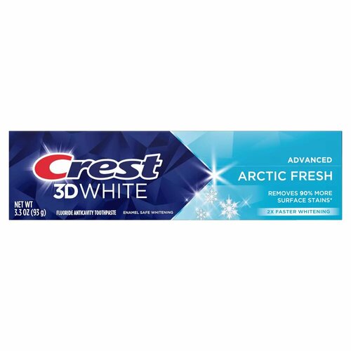 Отбеливающая зубная паста Crest 3D White Advanced Arctic Fresh, 93 грамма зубная паста свежее дыхание white glo fresh breath с фтором отбеливающая 80 грамм