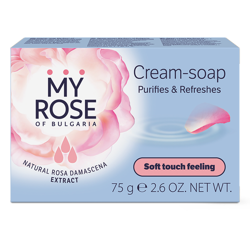 My Rose of Bulgaria Крем-мыло Cream Soap 75 г 1 шт мыло с частичками лепестков роз rose of bulgaria 100 г