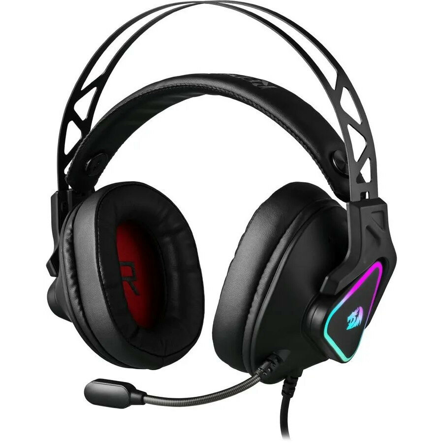 Гарнитура проводная Redragon 70712 RGB, звук 7.1, USB, черная - фото №1