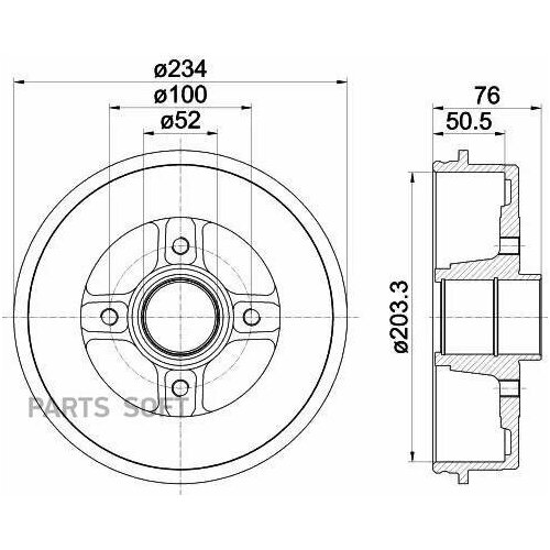 MINTEX MBD044 Барабан тормозной задн. LOGAN (LS_) SANDERO PLATINA 19 (B/C53_) 19 (B/C53_) 19 I (B/C53_) 19 I Cha