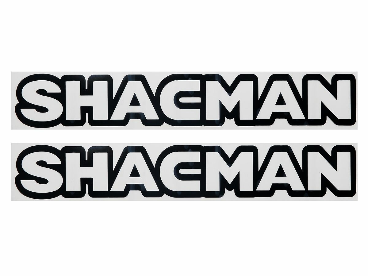 Наклейки на машину SHACMAN (вырезанные) черные (комплект 2 шт.) 8,5х50 см