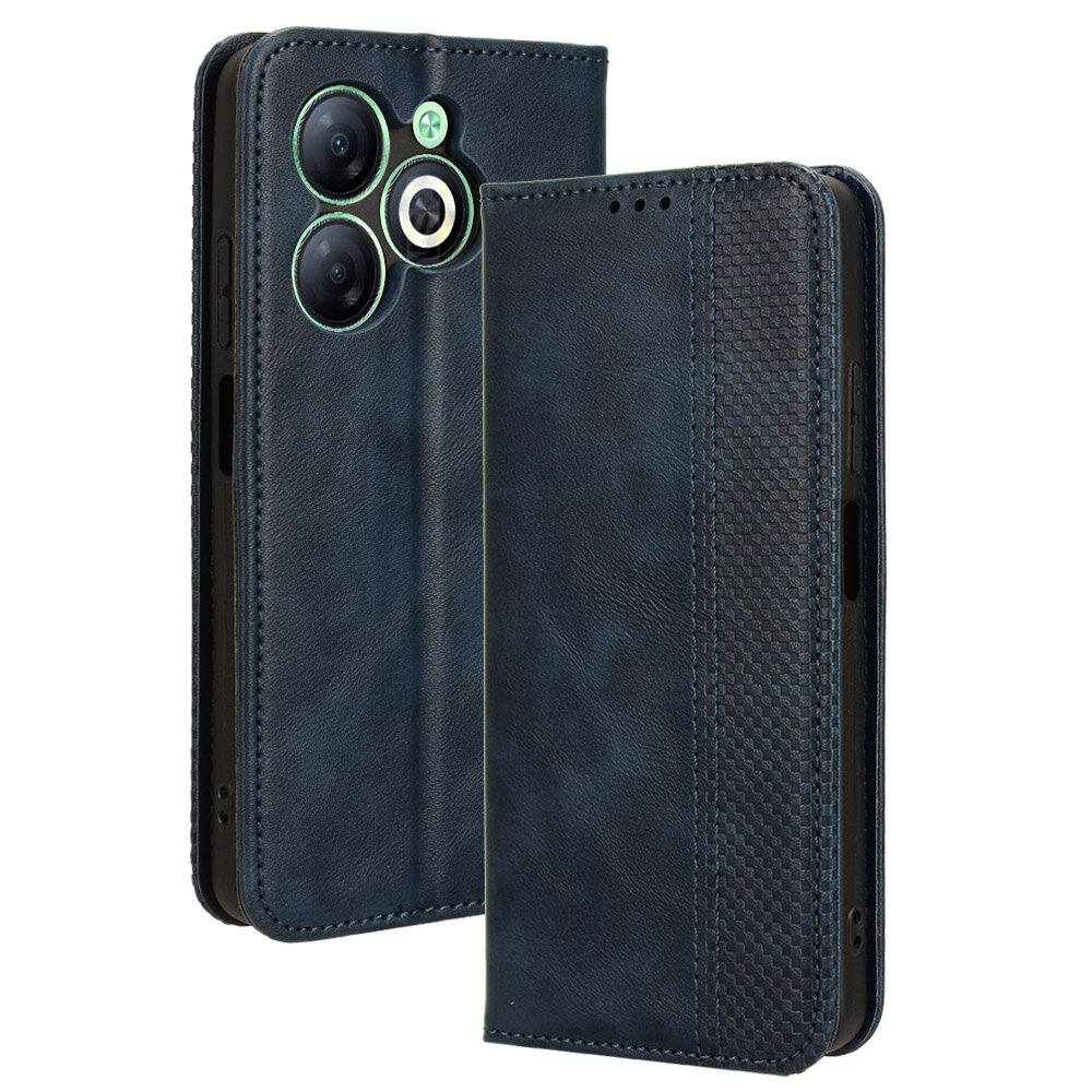 Чехол книжка для Infinix Smart 8 с магнитом и отделением под карты / Инфиникс Смарт 8 (синяя)