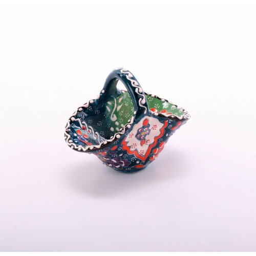 Конфетница корзинка малая для сладостей керамическая фруктовница 400 мл размер 12х7х9 см 1350₽