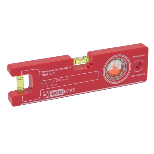 Уровень пузырьковый UGO LOKS 200мм 3 глазка пластик 768₽