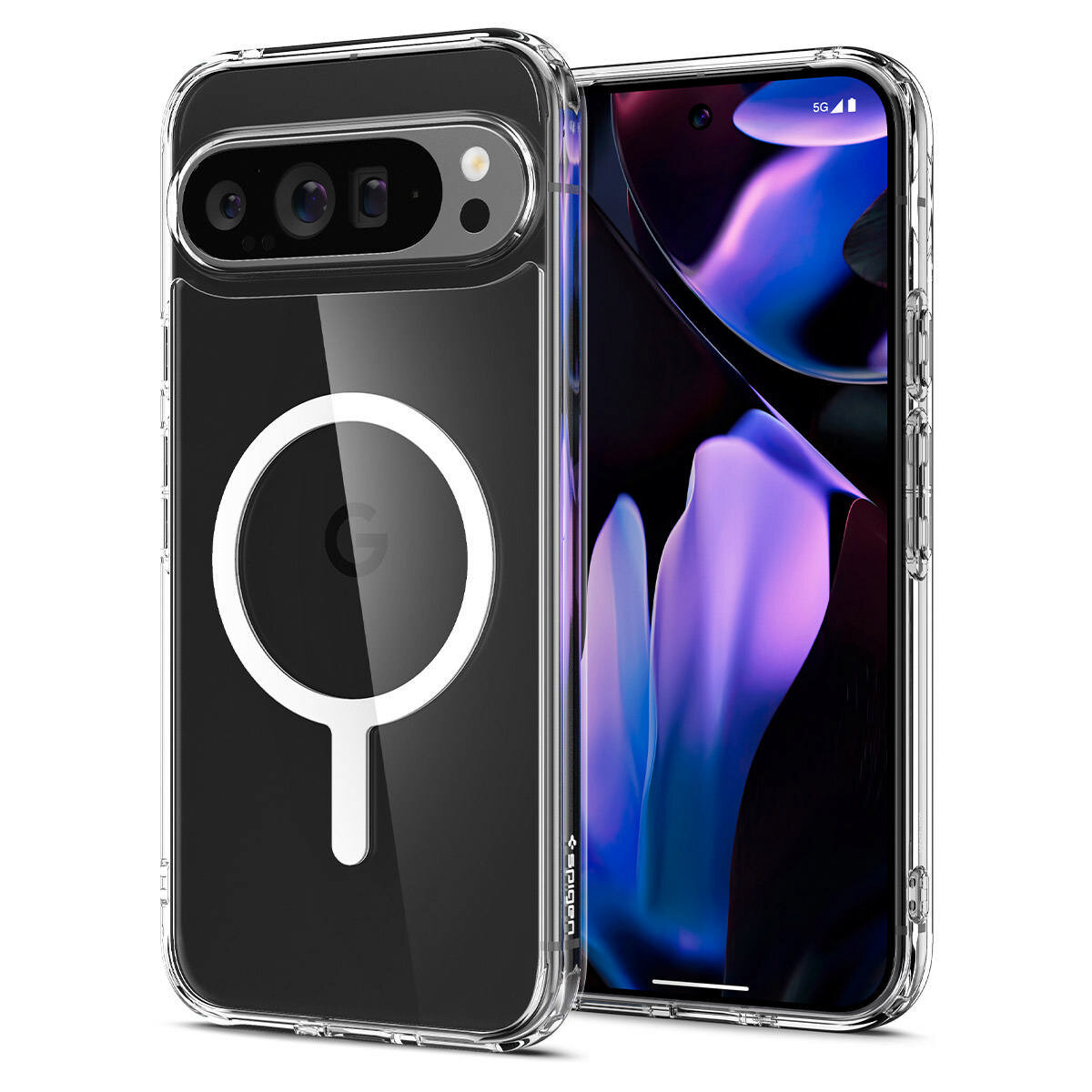 Чехол Spigen на Google Pixel 9 Pro XL (ACS07720) Ultra Hybrid OneTap Metal Ring MagSafe / Спиген Чехол для Пиксель 9 Про ХЛ Белый