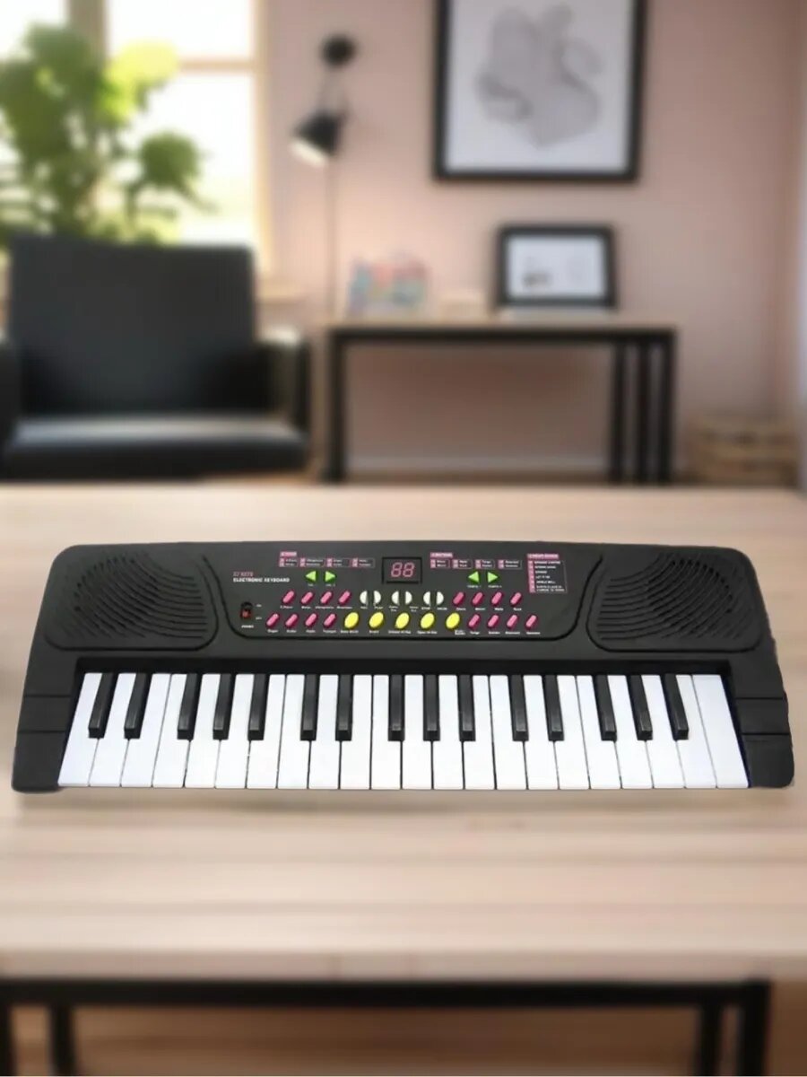 Детское пианино с микрофоном USB, синтезатор детский с клавишами