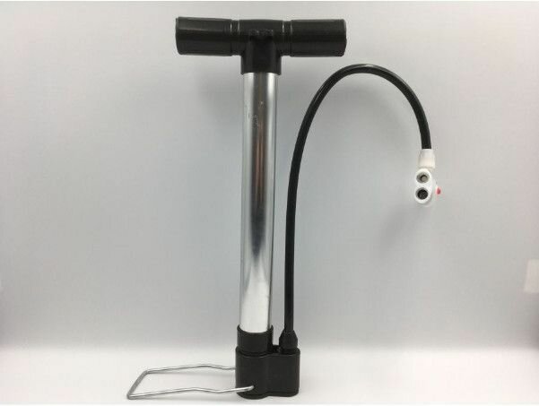 Насос велосипедный "PUMP", ручной, серебристый, черный, алюминиевый — фото 1