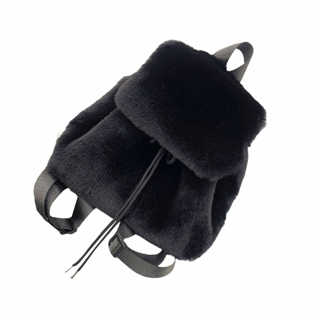 Осенне-зимний плюшевый рюкзак с имитацией кроличьего меха grass backpack-черный