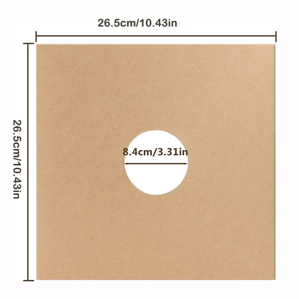 Бумажная обложка для виниловых пластинок 7/10 дюймов, Brown 10inch