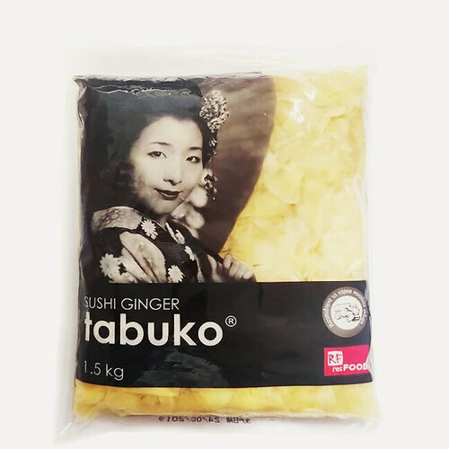 Изображение товара Маринованный имбирь "Tabuko", в вакуумном пакете, резанные ломтики, 1,5 кг