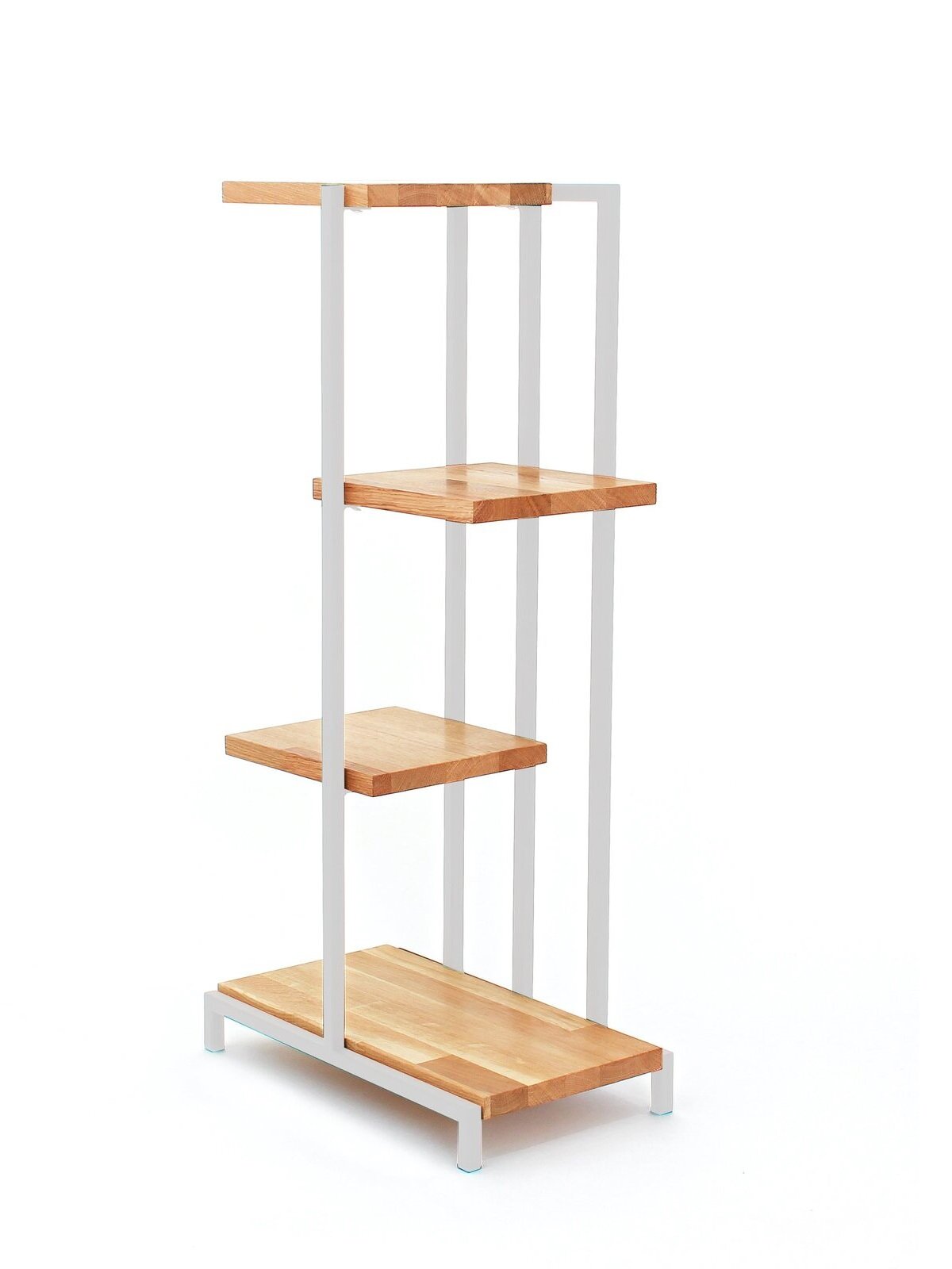 Стеллаж GreenWeen Loft 5, для кашпо, белый/дуб, металл, 4 полки — фото 1