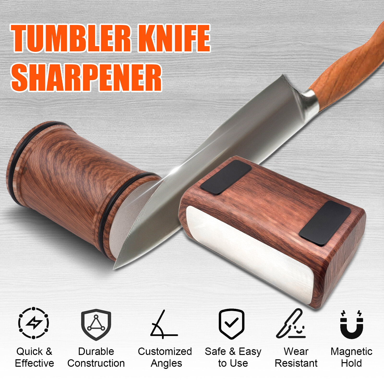 Точилка для ножей Rolling Knife Sharpener Съемная заточка ножей стала проще Система заточки Rolling Knife Sharpening System для карманных ножей / кухонных ножей / набора поварских ножей + 15 и 20 градусов Магнитная подставка для заточки ножей