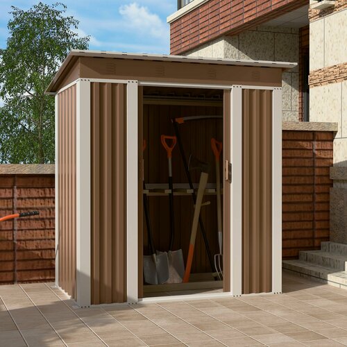 Изображение товара Хозблок Сарай, металлический , цвет коричневый, 185x180x120 см