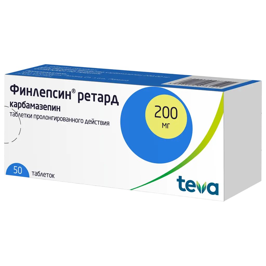 Финлепсин ретард таблетки пролонг действия 200 мг 50 шт