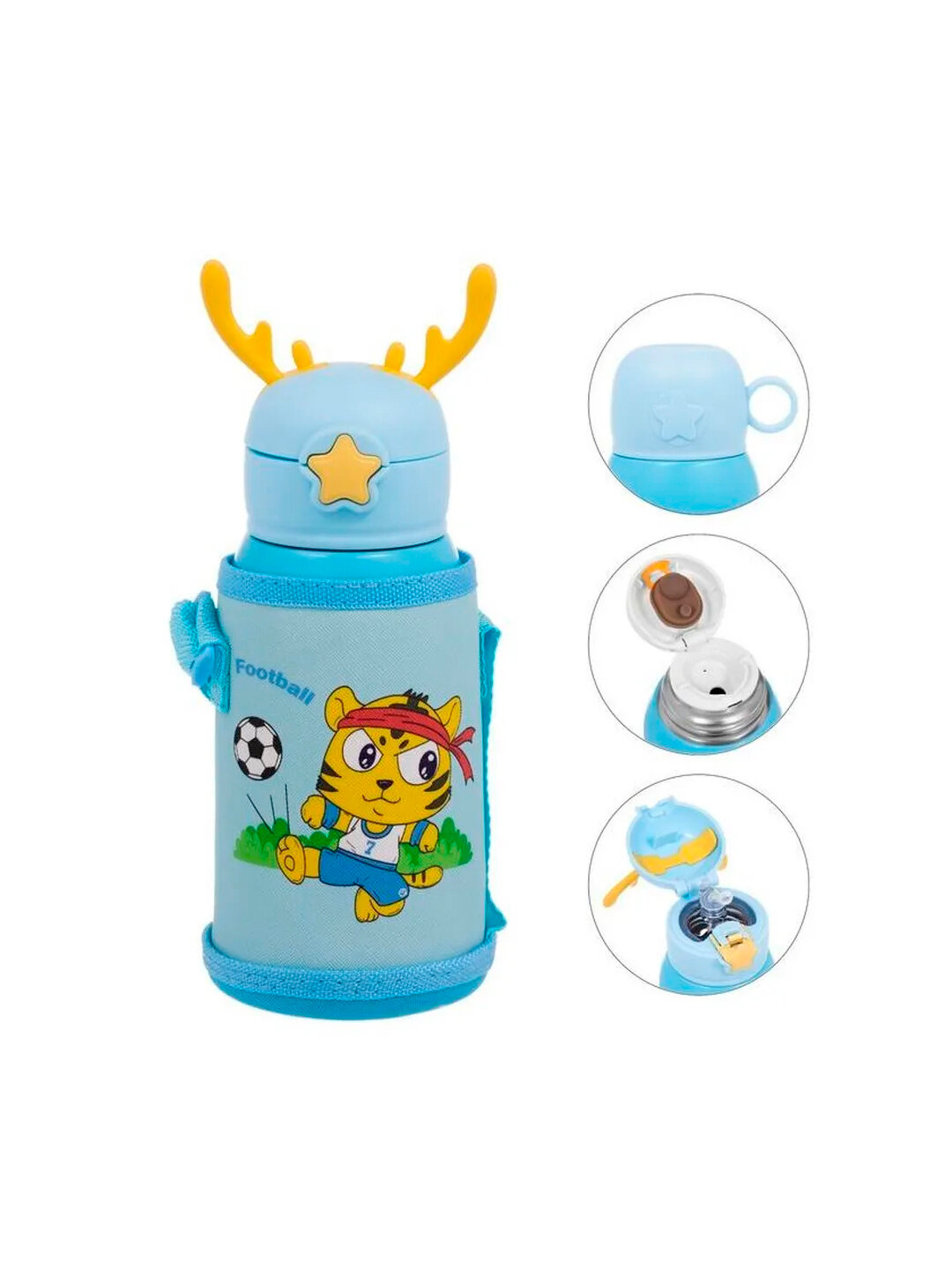 Детский термос с сумкой и чашкой, 3 в 1 - Мятный — фото 1