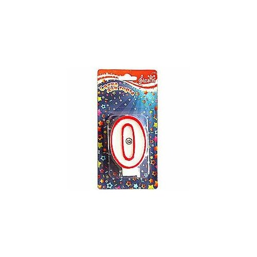 Свеча для торта Цифра 0 двусторонняя 421₽