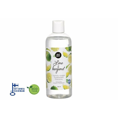 Ополаскиватель - кондиционер для стирки на основе уксуса, c ароматом лайма и бергамота, 500 мл.