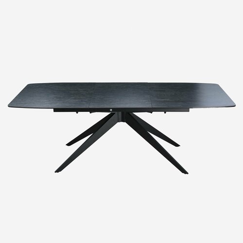 Стол Маттерхорн 1606090 см темная столешница керамика на стекле ножки металл черный 49990₽