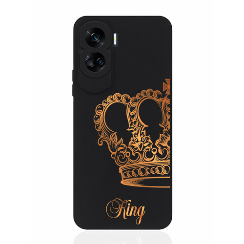 Чехол для смартфона Honor 90 Lite черный силиконовый Парный чехол корона King чехол для смартфона honor x6a черный силиконовый парный чехол корона king