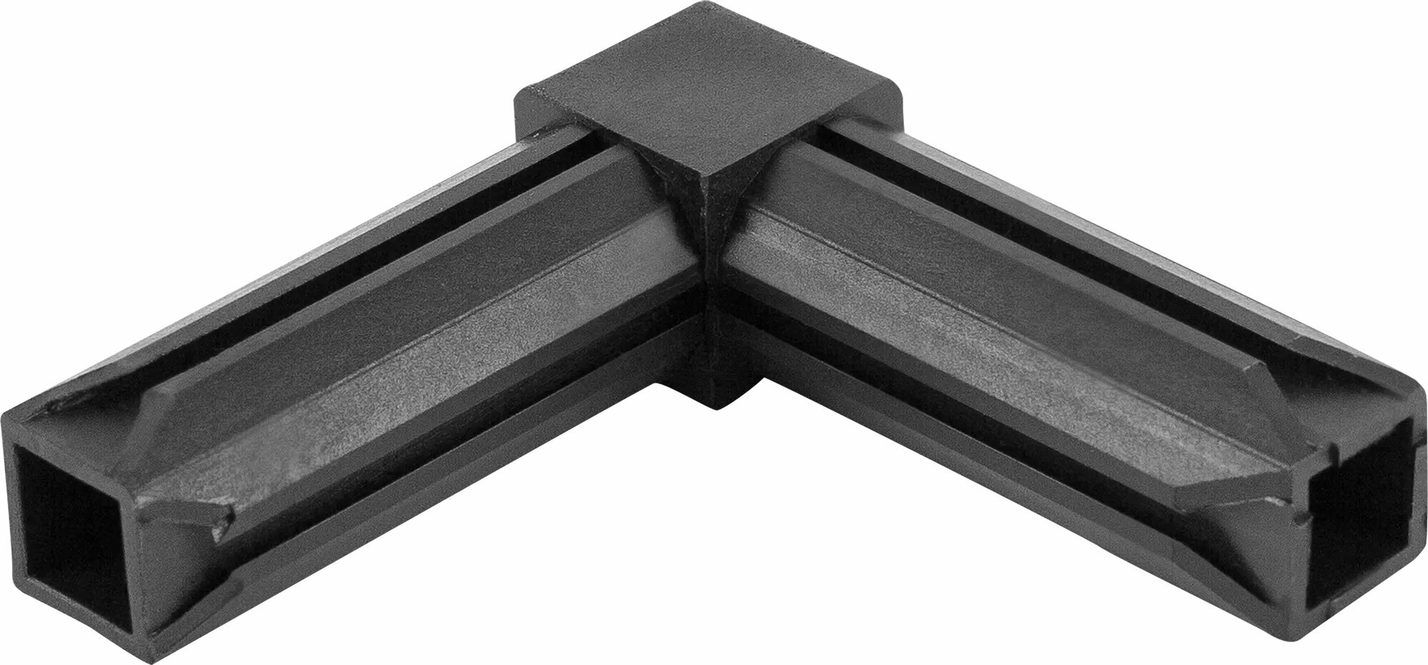 фото Соединитель пластиковый для трубы 20x20 мм смежный 2-палый ПВХ цвет черный