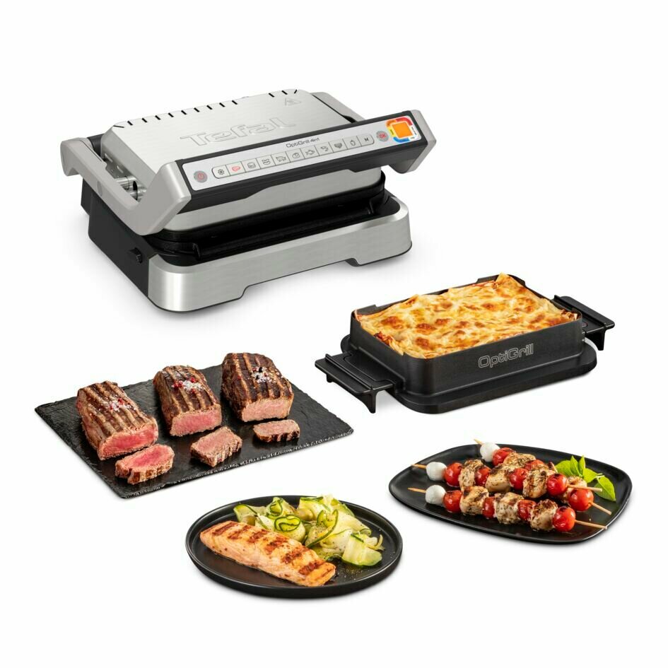 Умный электрогриль Tefal Optigrill 4 в 1 GC774D30 c 9 программами и насадкой для запекания, стальной/черный - фото №17