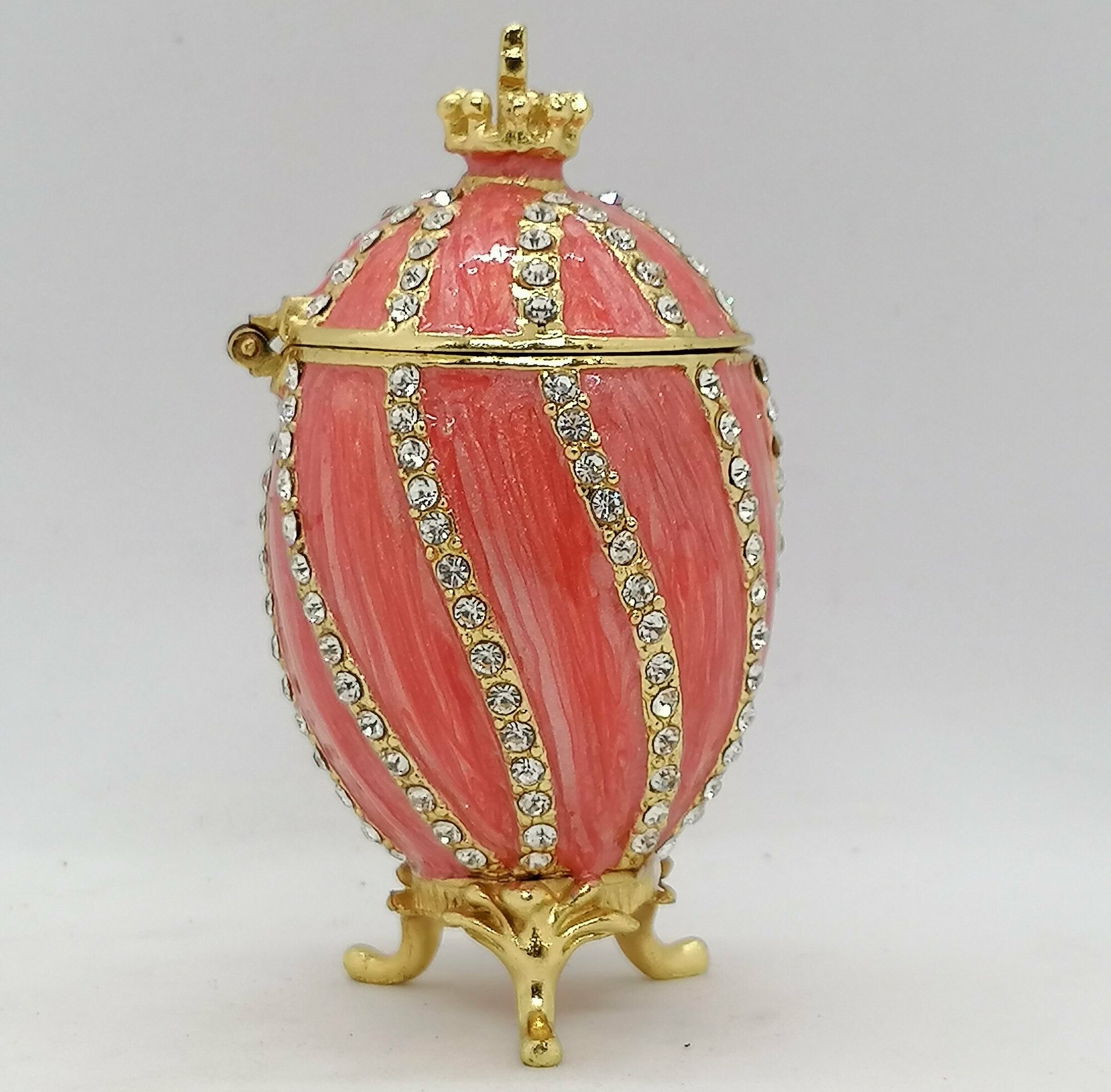 Яйцо Фаберже витое, малое, розовое — фото 1