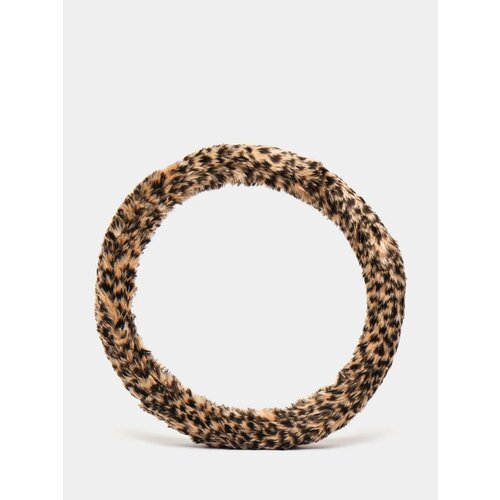 Оплетка на руль автомобиля из искусственного меха в леопардовой расцветке 37-395 см в диаметре 1 шт 220₽