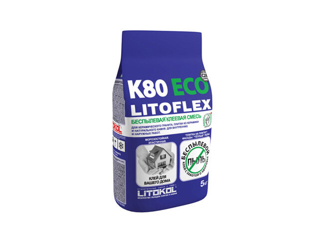 Клей для керам. плитки litokol litoflex k80 eco 5кг, арт. k80 eco/5