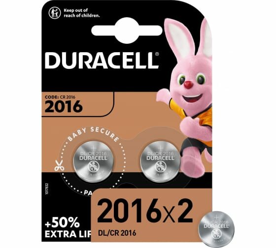 Батарейки DURACELL CR2016-2BL литий блистер/2шт