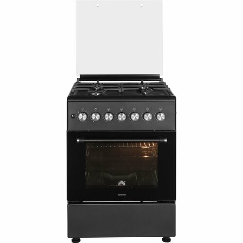 Газовая плита NORDFROST GG 6064 Gd 63 литров авторозжиг газ-контроль конфорок и духовки темный графит 3819000₽