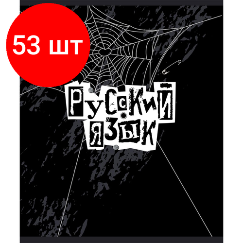 Комплект 53 штук, Тетрадь предметная 48л А5 линия УФ-лак, №1 School -Панк- русский язык