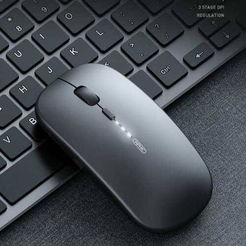 Беспроводная бесшумная мышь INPHIC M1P с индикатором заряда usb радиоканал черный глянец 99000₽