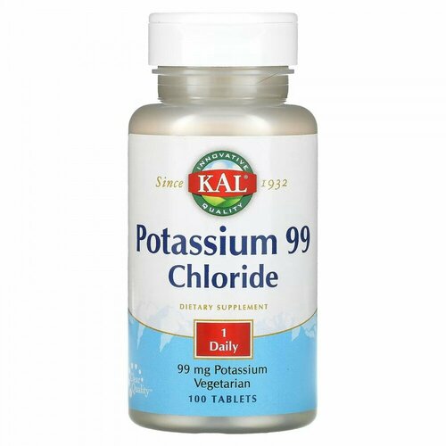 KAL Potassium Chloride (Хлорид калия) 99 мг 100 таблеток