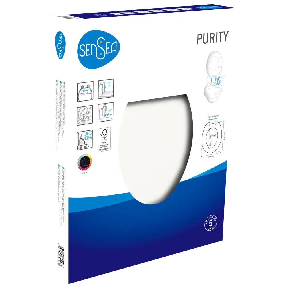 Сиденье для унитаза Sensea Purity овальное цвет белый глянец - фото №9