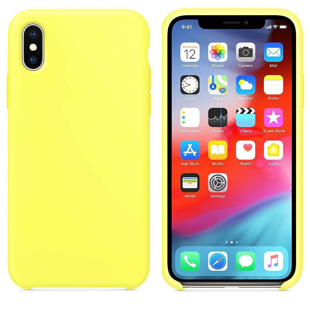 Силиконовый чехол для iPhone X/XS Silicone Case нежно-желтый