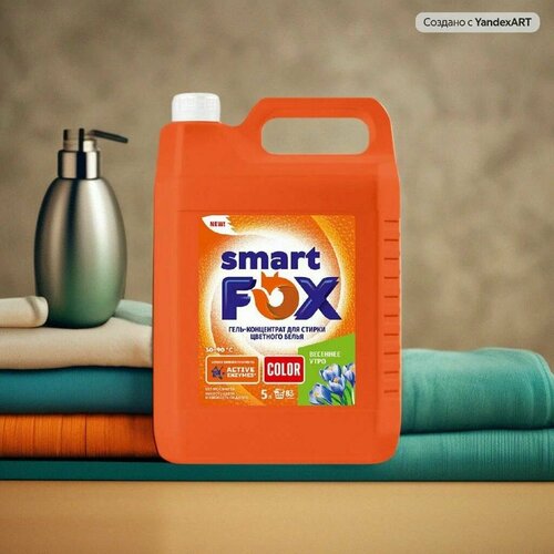 фото Гель для стирки smart fox color весеннее утро, концентрат, 5 л