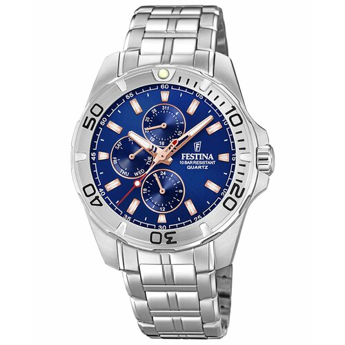 Наручные часы FESTINA Multifuncion F20445/5, серебряный, синий