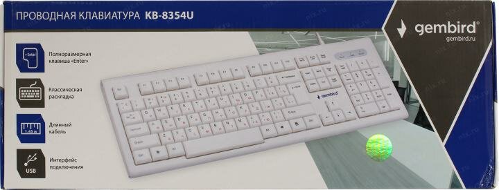 Клавиатура Gembird бежевая/белая, USB, 104 кл, 1,45 м - фото №15