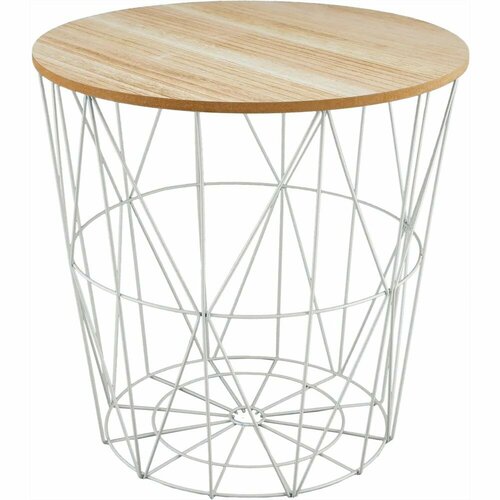 Столик KUMI журнальный с металлическим каркасом, цвет белый